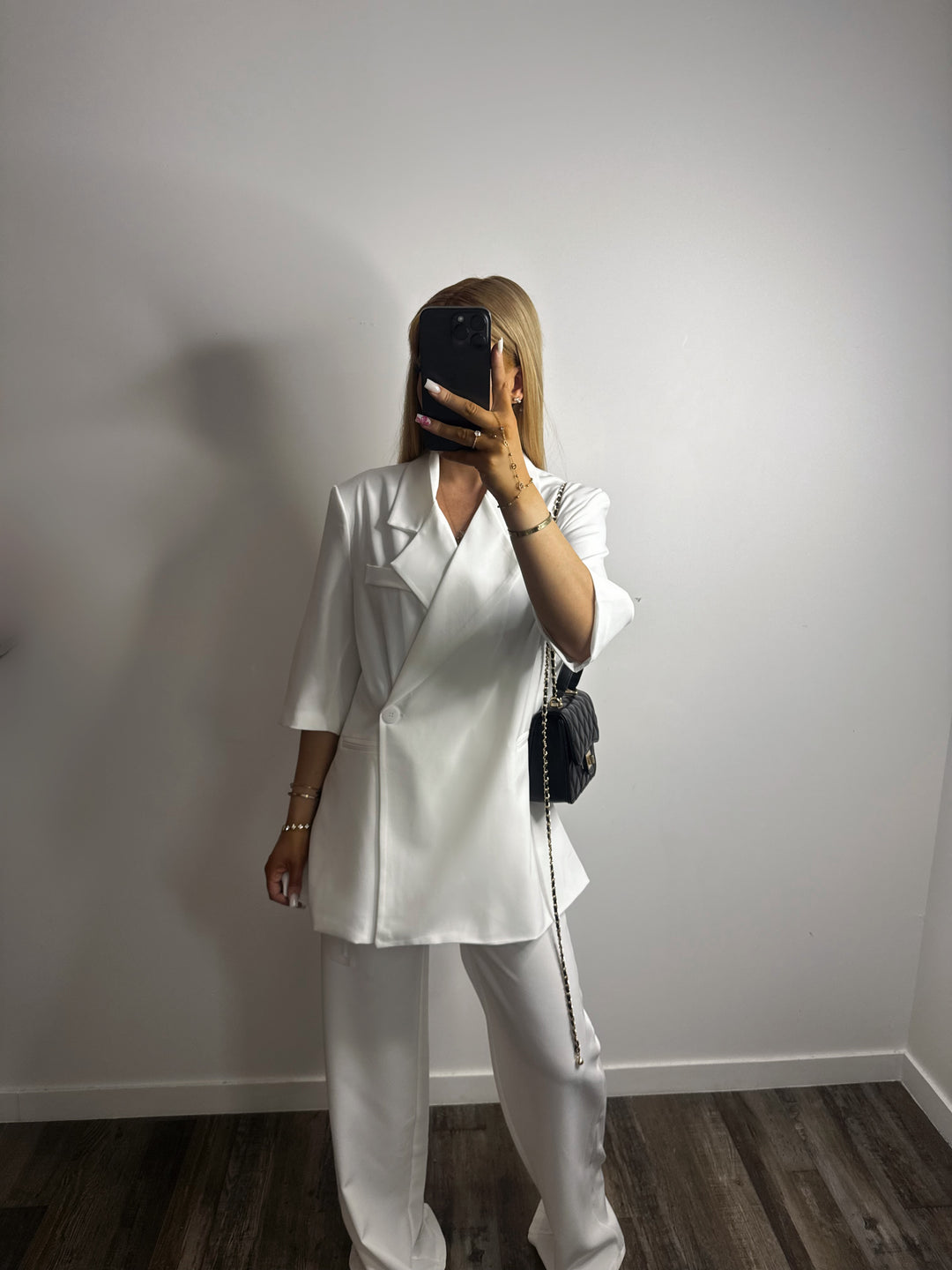 Ensemble de costume asymétrique blanc