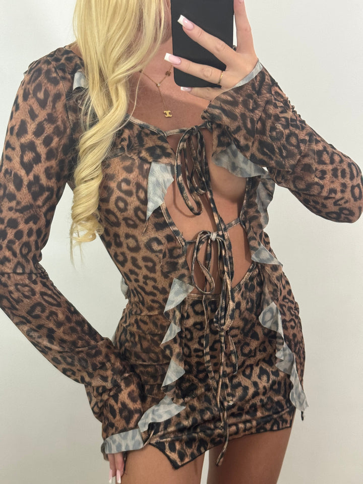 Robe zanzibar léopard courte