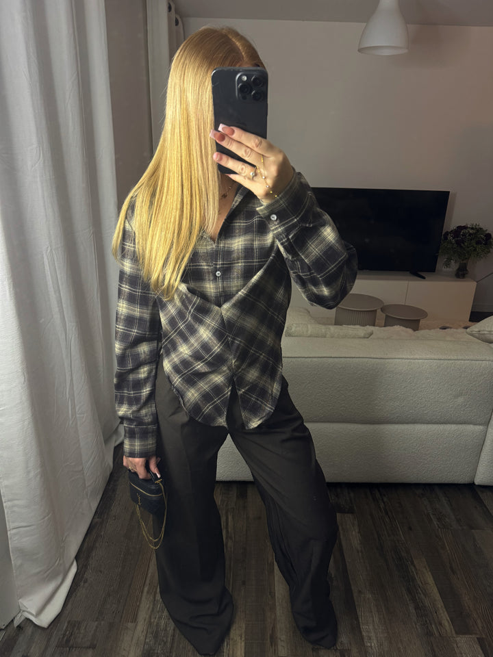 Pantalon de tailleur large choco