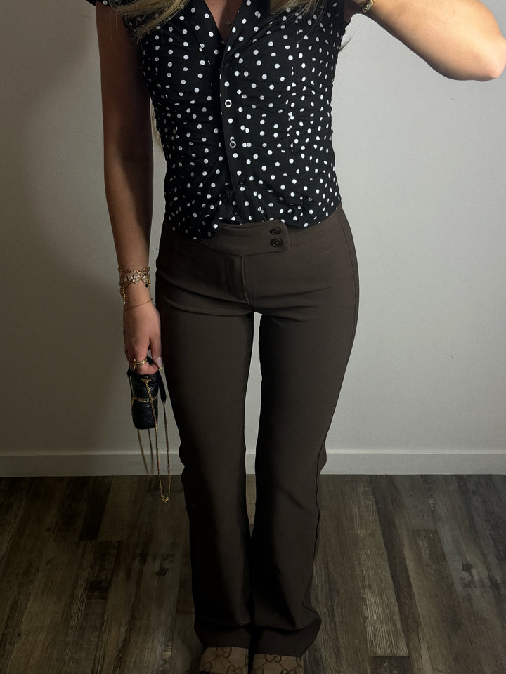 Pantalon à pince choco