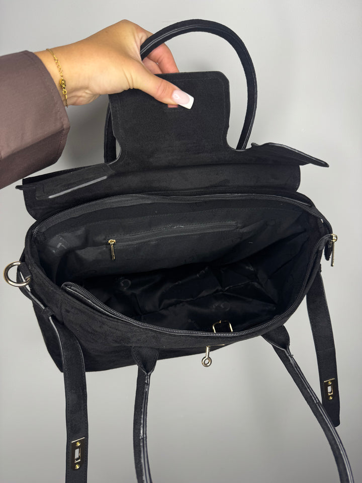 Sac de cours hermance daim noir