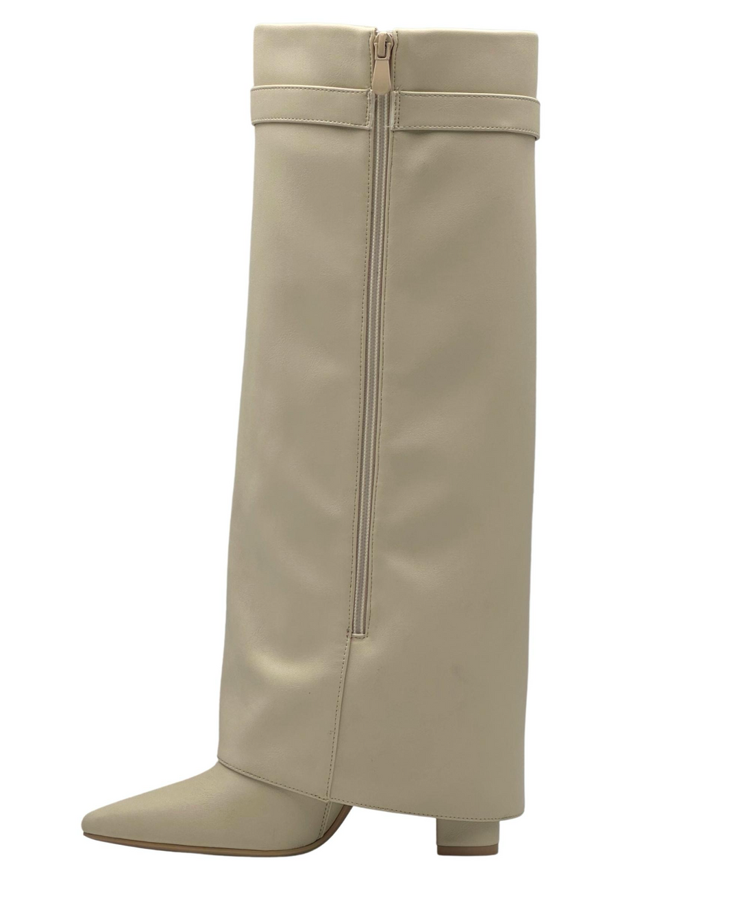 Bottes inspi G talons carré beige