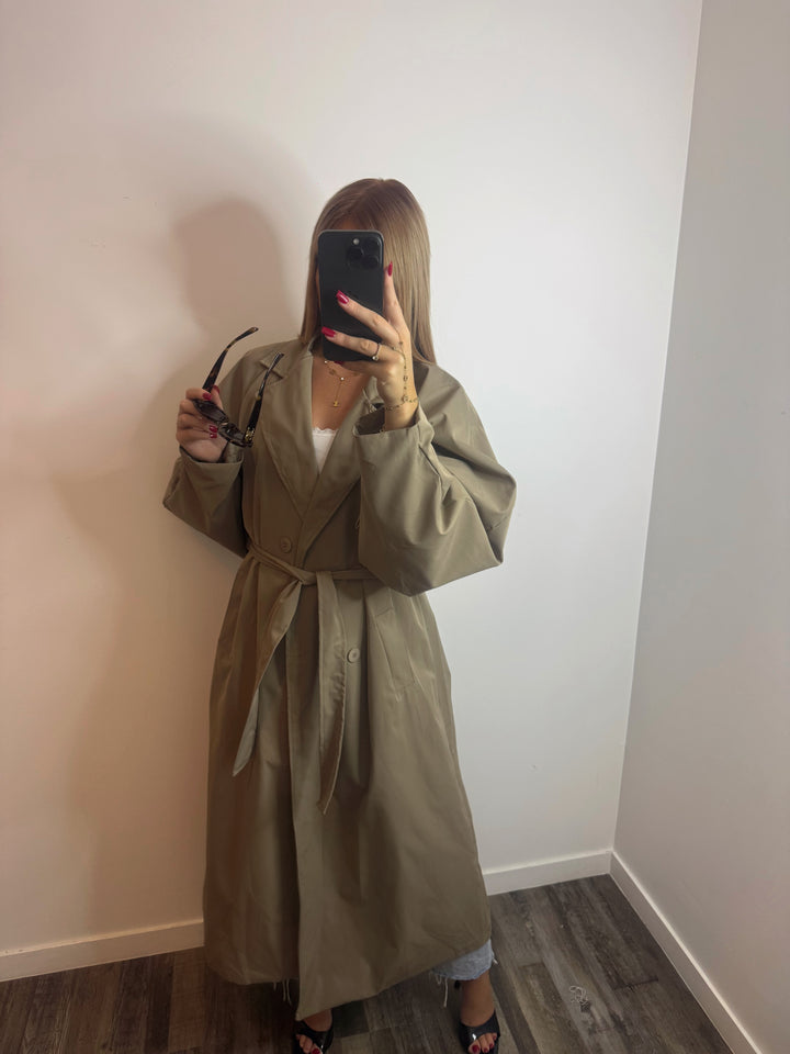 Trench long manche bouffante (plusieurs couleurs)￼