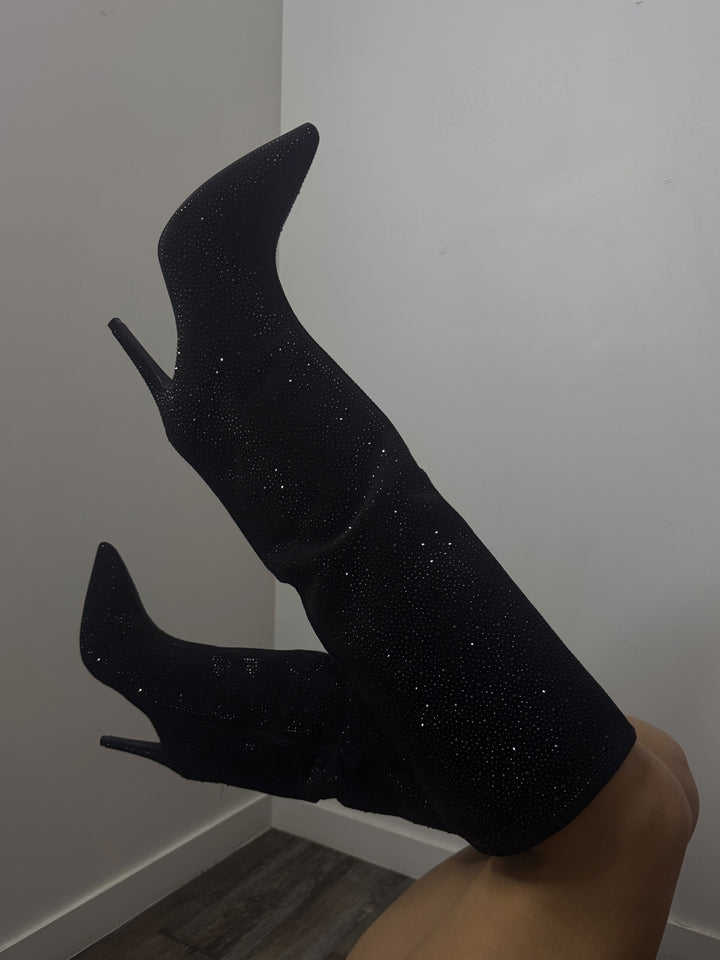 Botte à strass noire