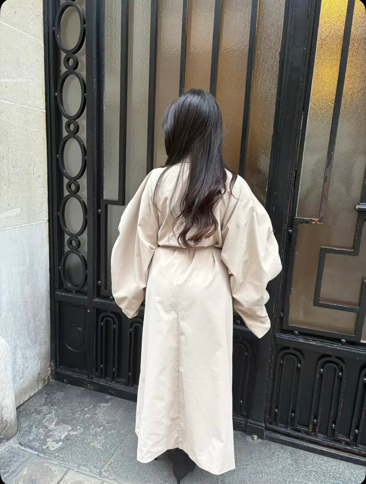 Trench long manche bouffante (plusieurs couleurs)￼