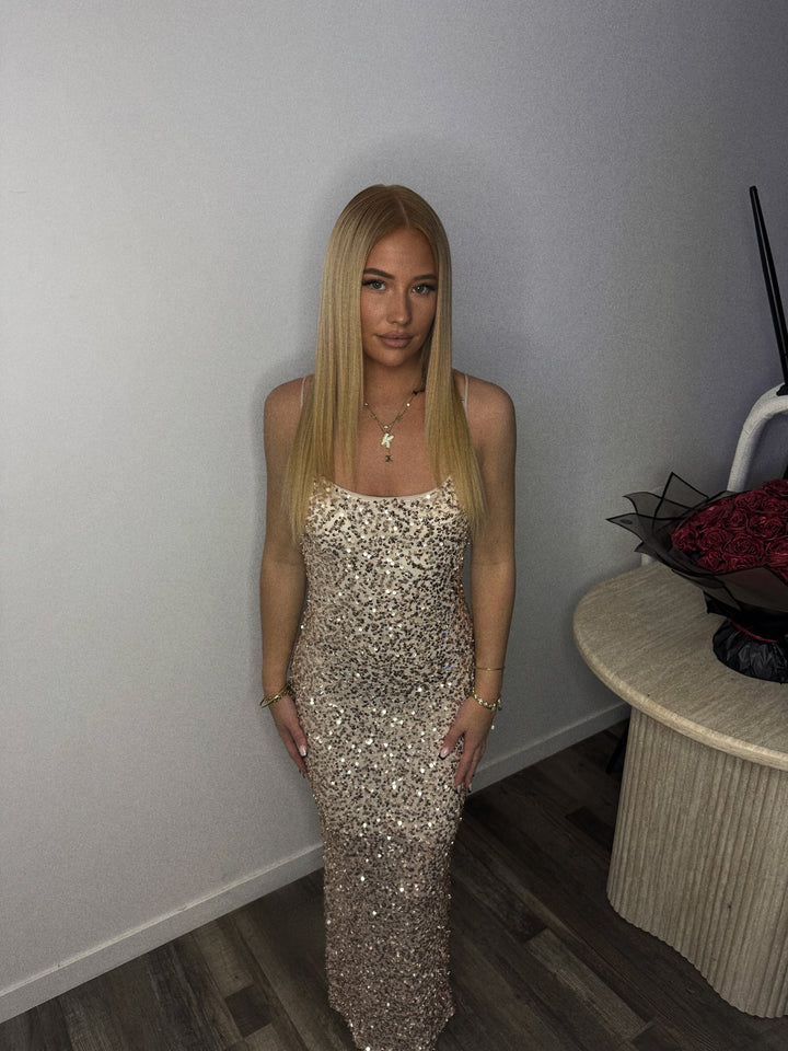 Robe longue dos nu à sequin (plusieurs couleurs)￼