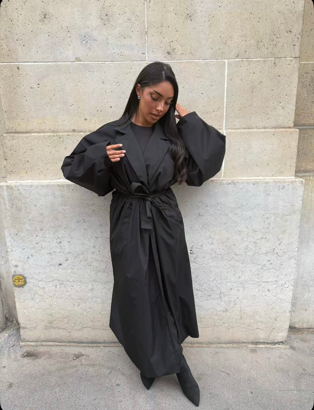 Trench long manche bouffante (plusieurs couleurs)￼