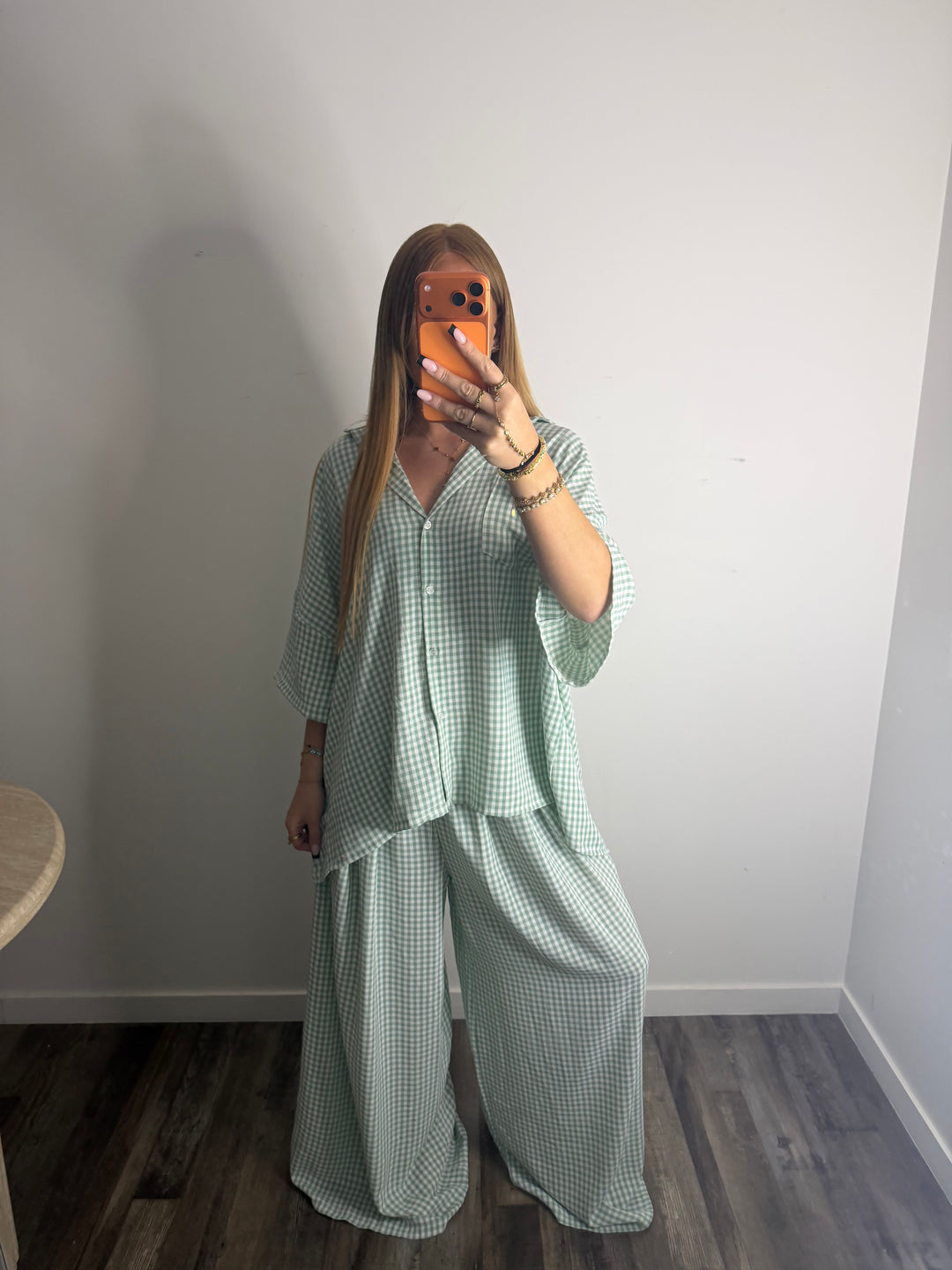Ensemble Vichy vert