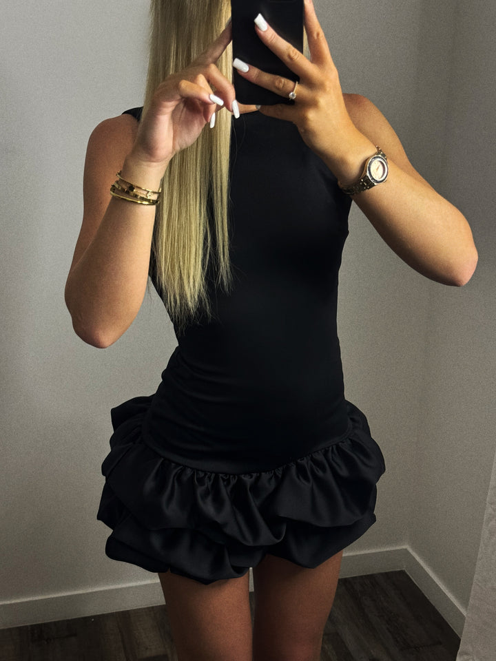 Robe froufrou noire (short intégré)