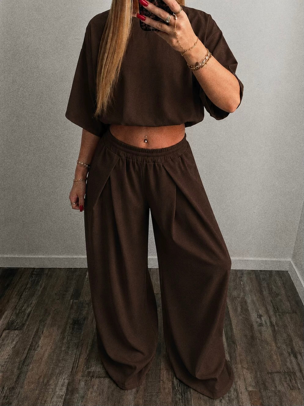 Ensemble best-seller fluide marron