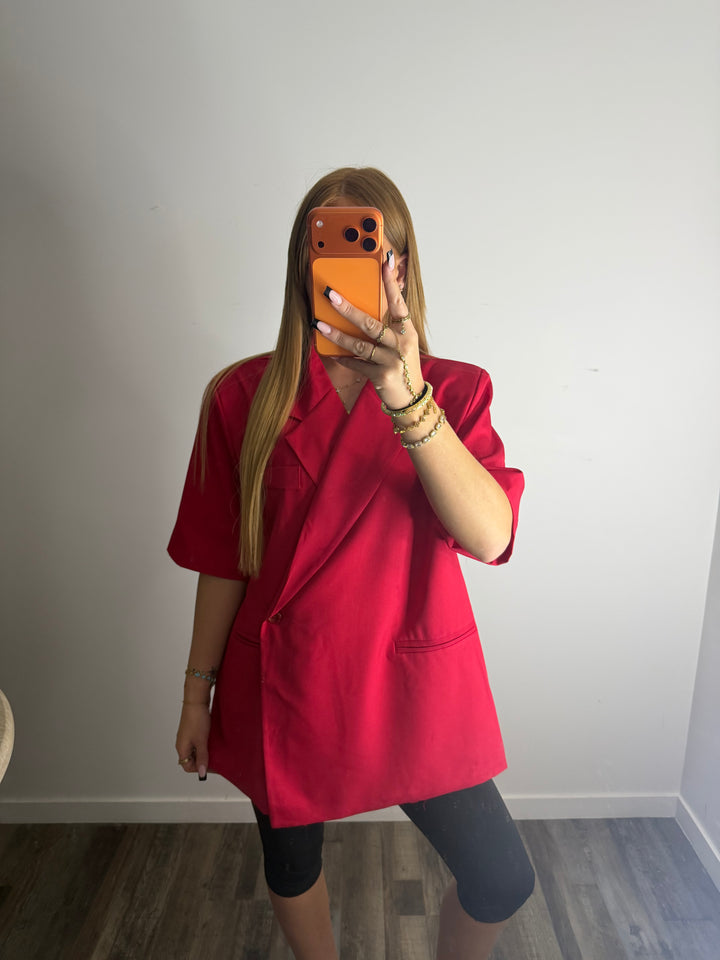 Blazer rouge asymétrique