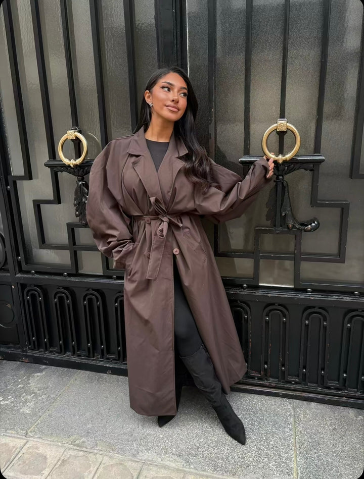 Trench long manche bouffante (plusieurs couleurs)￼