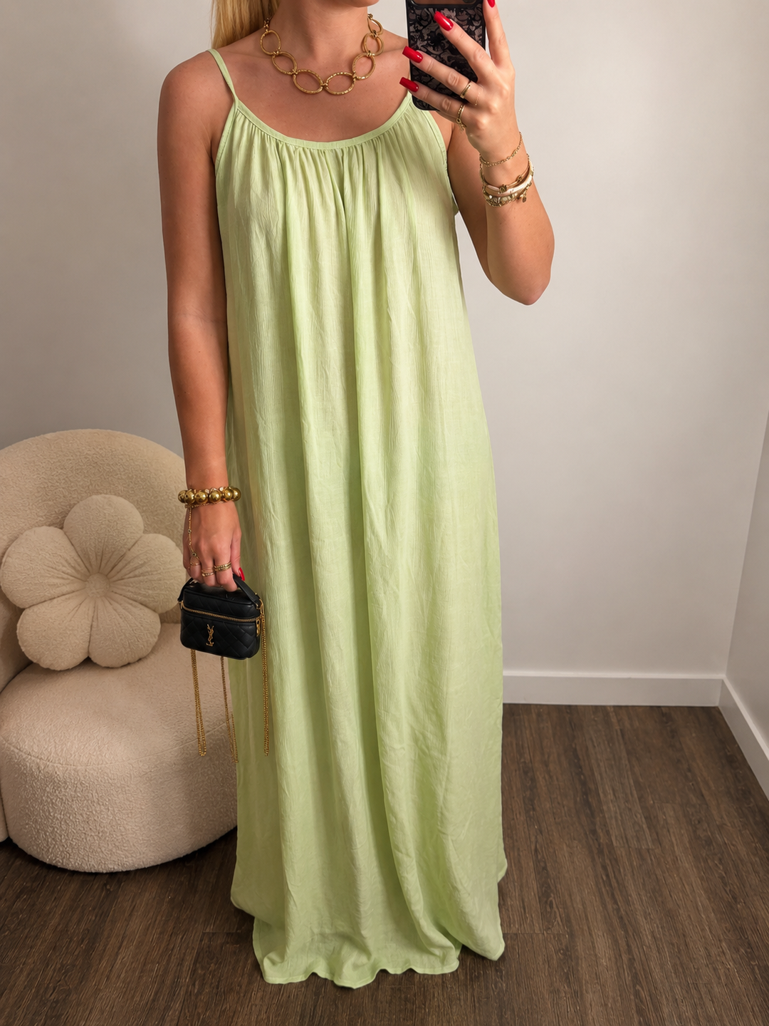 Robe fluide dos nu Noeline menthe