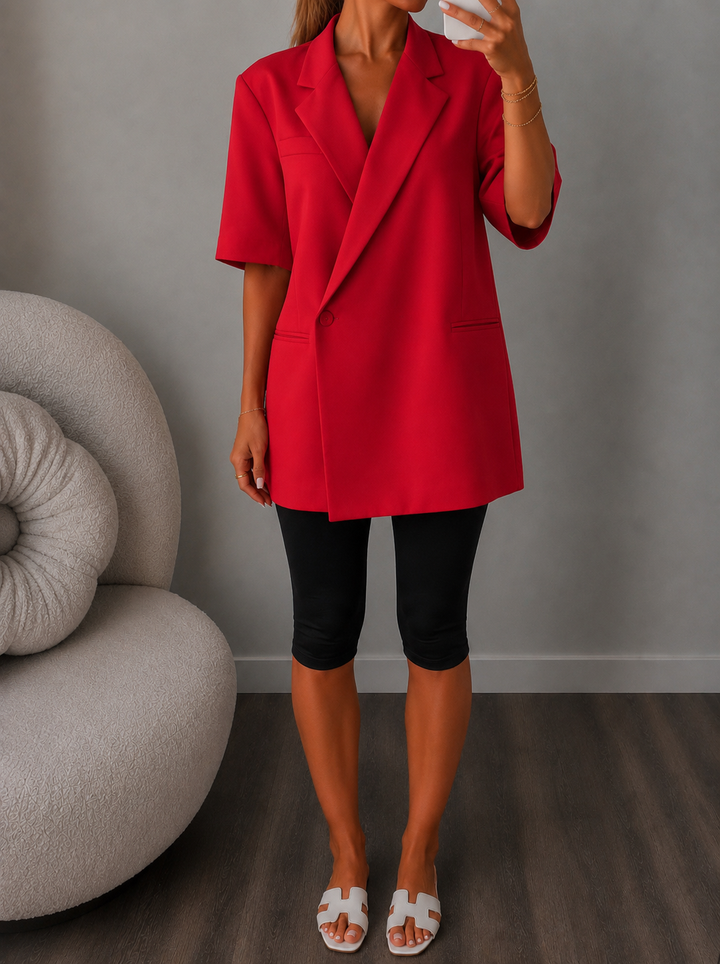Blazer rouge asymétrique