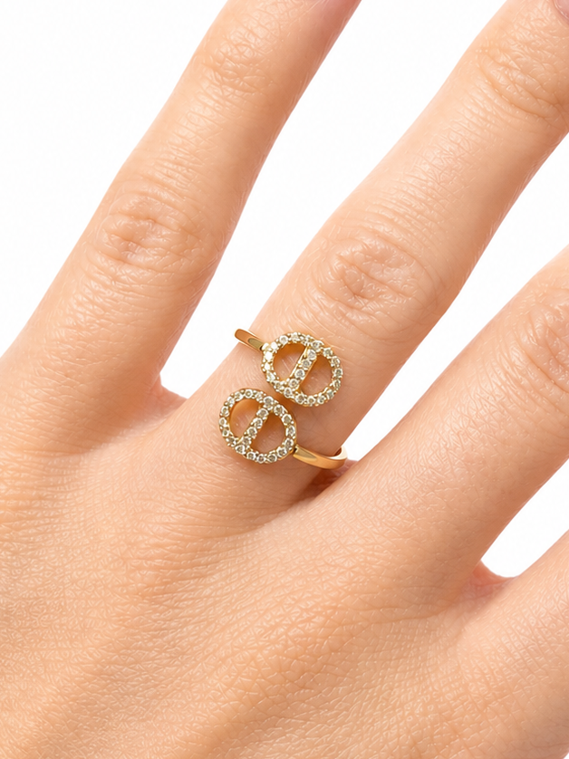 Bague duo céleste (doré & argenté)