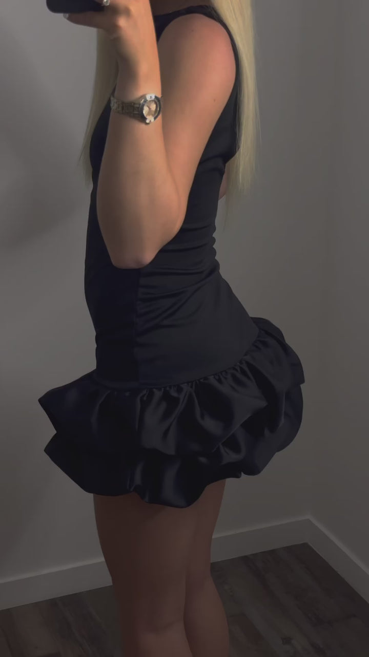 Robe froufrou noire (short intégré)